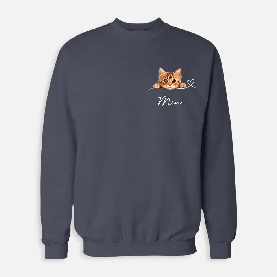 Custom Valentine Sweatshirt - Gift for Cat Mom - Chic Kitty