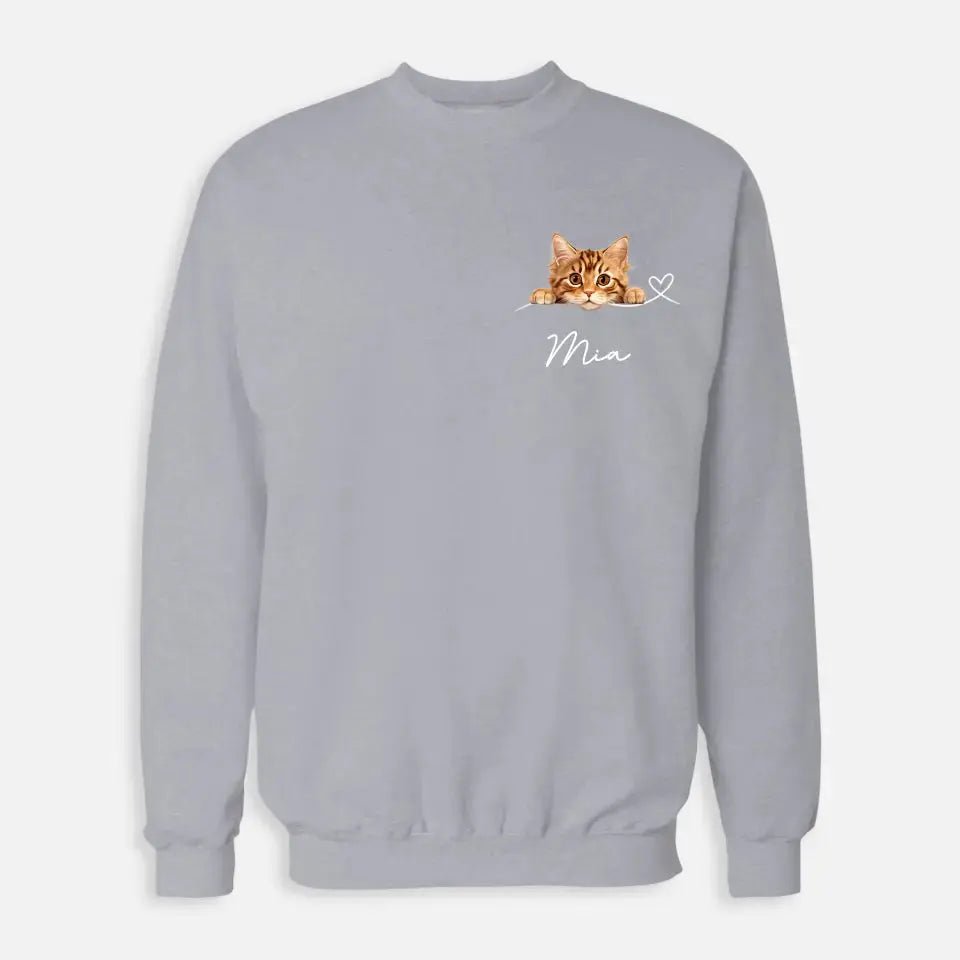 Custom Valentine Sweatshirt - Gift for Cat Mom - Chic Kitty