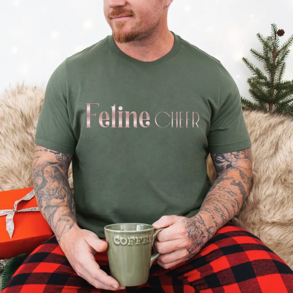 Feline Chic Tee – Rose Gold Script Cat Lover T‑Shirt - Chic Kitty