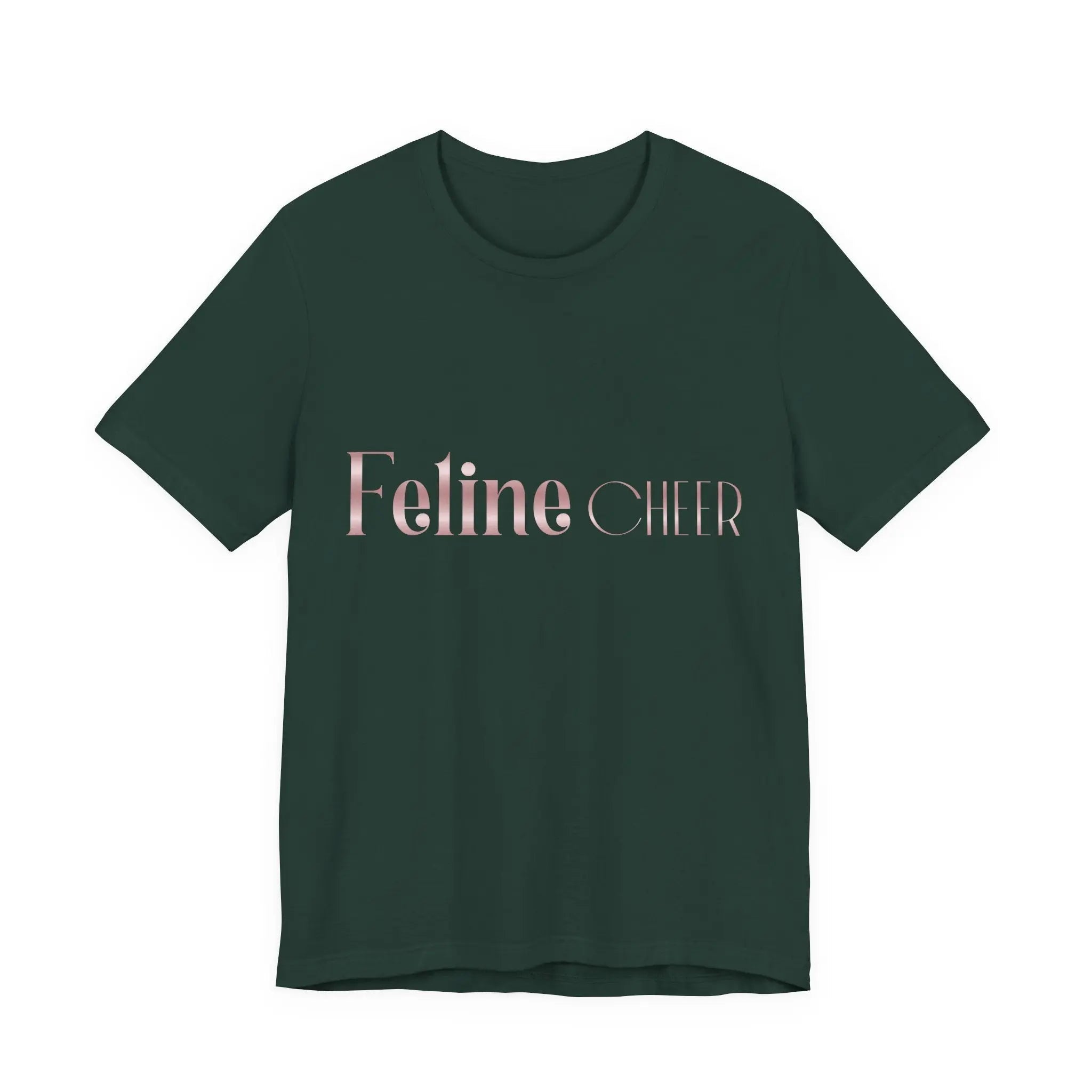 Feline Chic T‑Shirt — Pink Metallic "Feline Chic" Graphic Tee - Chic Kitty