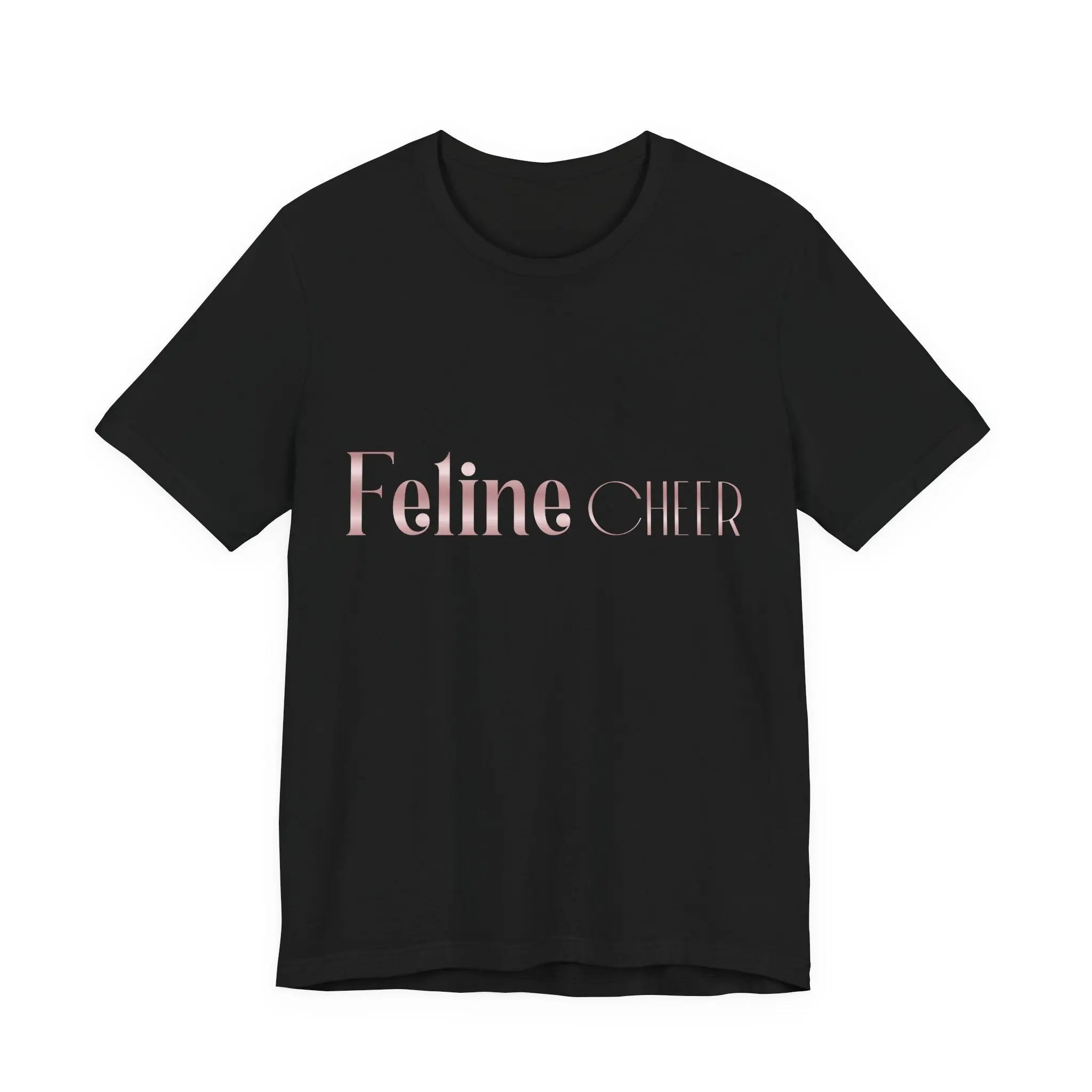 Feline Chic T‑Shirt — Pink Metallic "Feline Chic" Graphic Tee - Chic Kitty