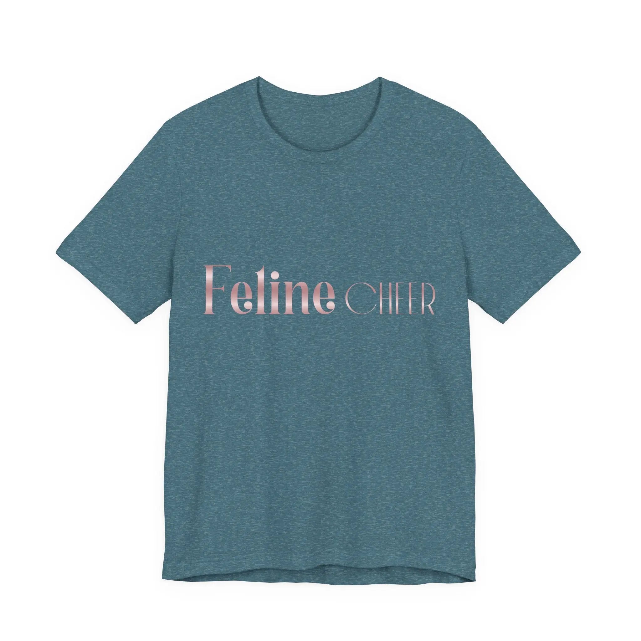 Feline Chic T‑Shirt — Pink Metallic "Feline Chic" Graphic Tee - Chic Kitty