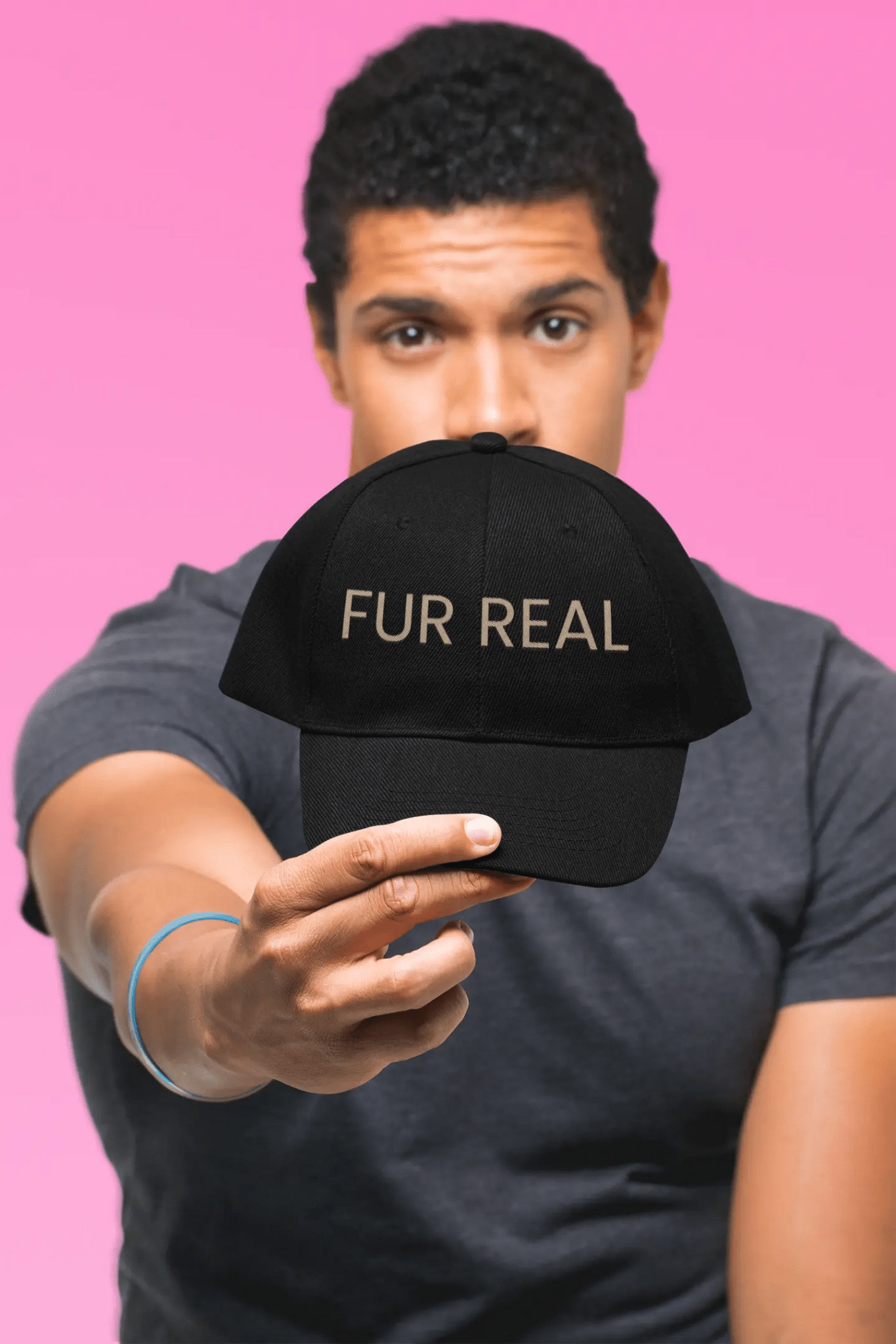 Fur Real Classic Dad Cap – Trendy Black Hat for Pet Lovers - Chic Kitty