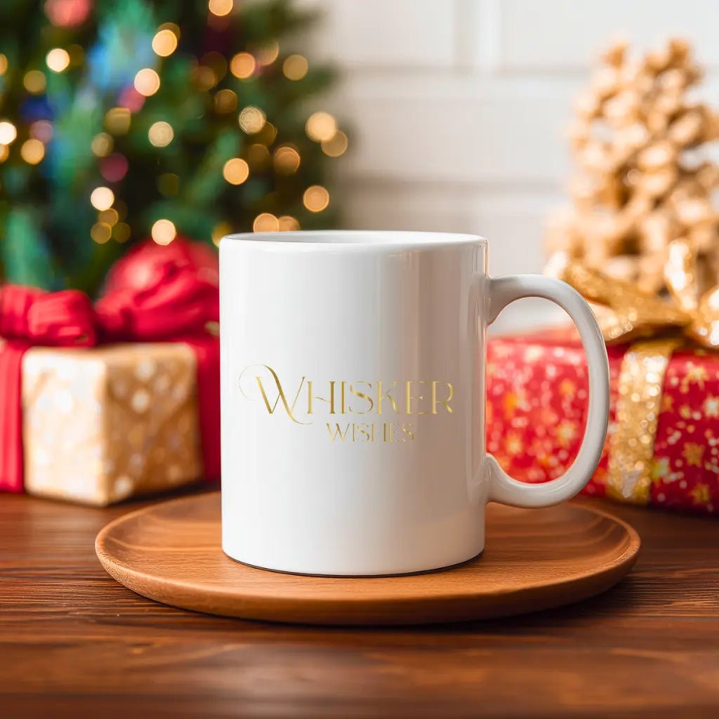Gold Script 'Whisker Wishes' Coffee Cup (11oz & 15oz) - Chic Kitty