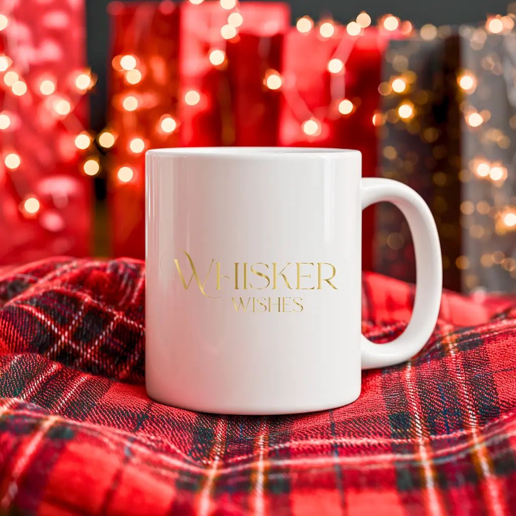 Gold Script 'Whisker Wishes' Coffee Cup (11oz & 15oz) - Chic Kitty