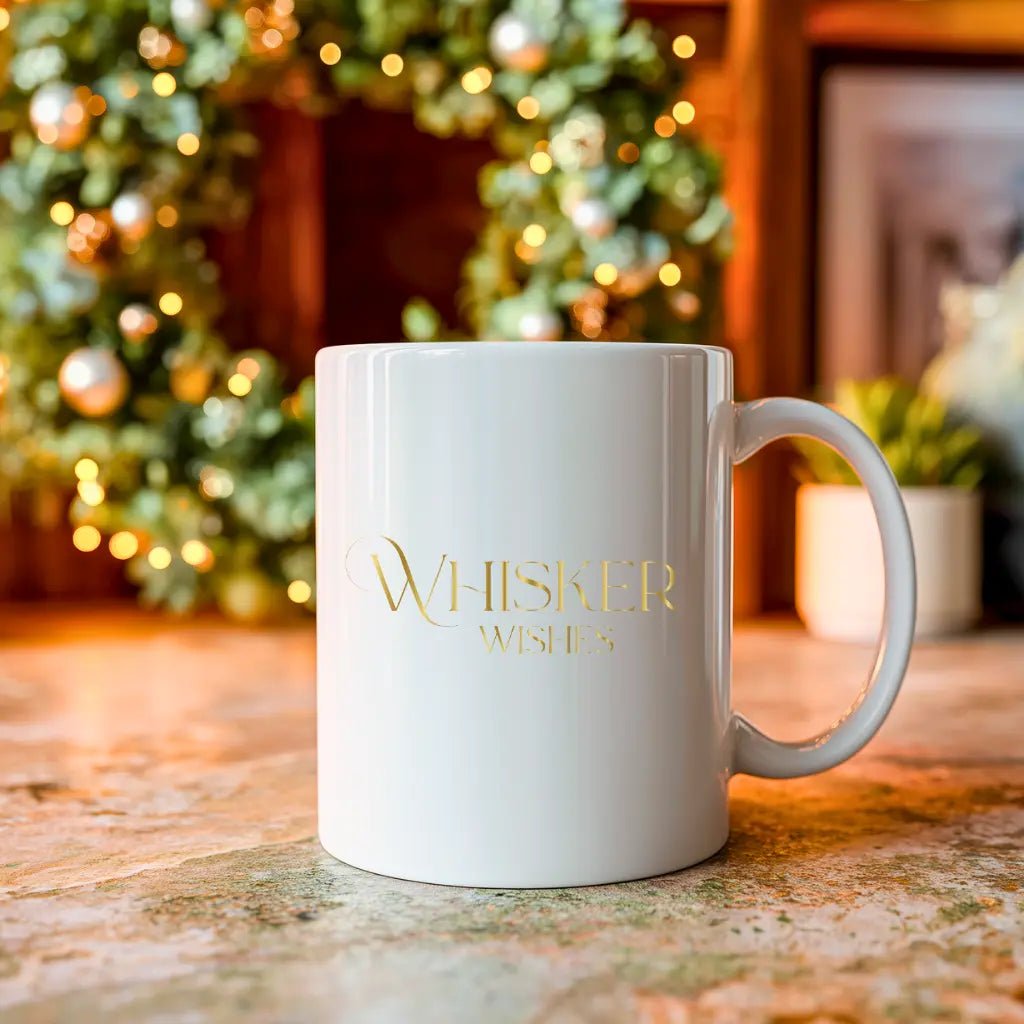 Gold Script 'Whisker Wishes' Coffee Cup (11oz & 15oz) - Chic Kitty