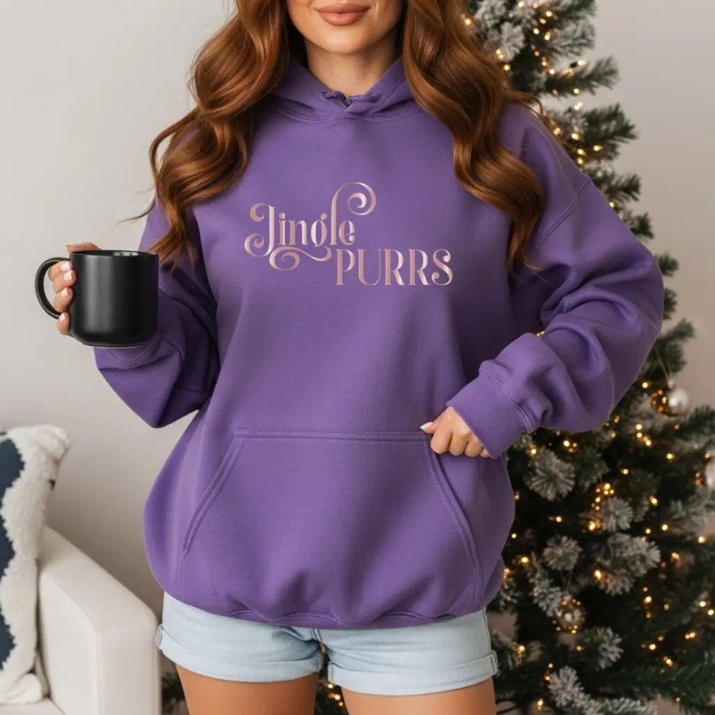 Hoodie — 'Jingle Purrs' Cozy Cat Christmas Pullover - Chic Kitty