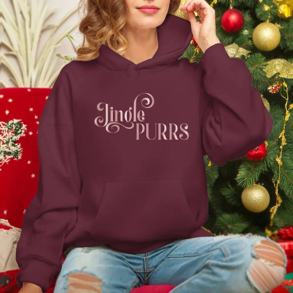 Hoodie — 'Jingle Purrs' Cozy Cat Christmas Pullover - Chic Kitty