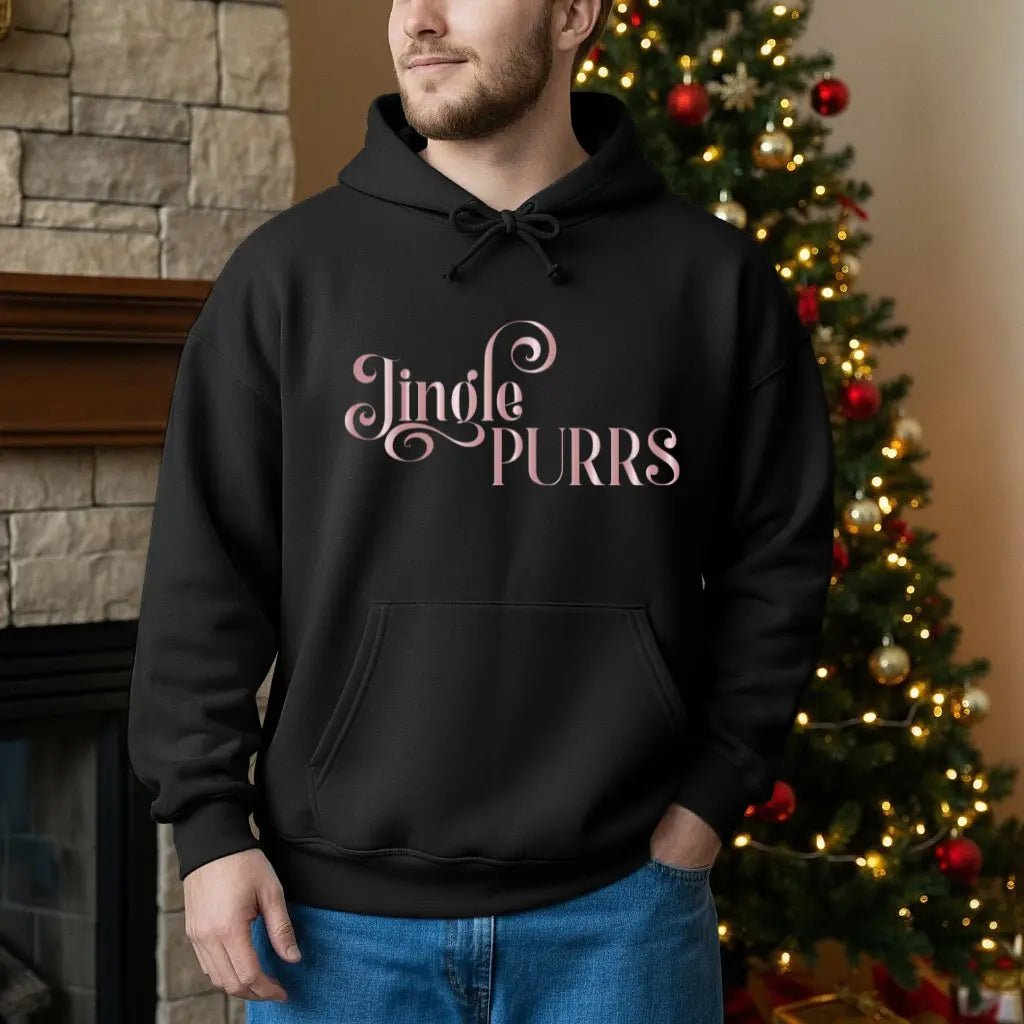 Hoodie — 'Jingle Purrs' Cozy Cat Christmas Pullover - Chic Kitty