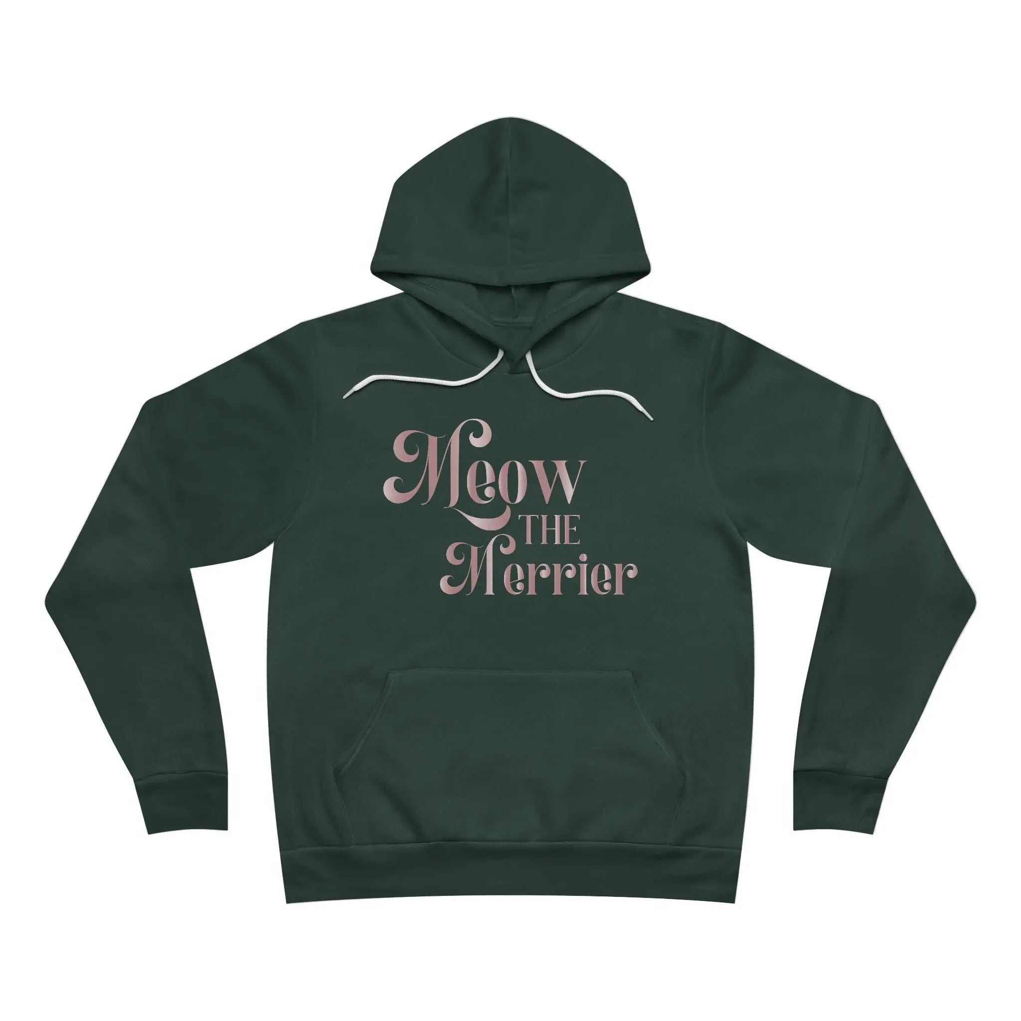 Meow the Merrier Hoodie - Cat Lovers Holiday Mood Merchandise Unisex Pullover - Chic Kitty