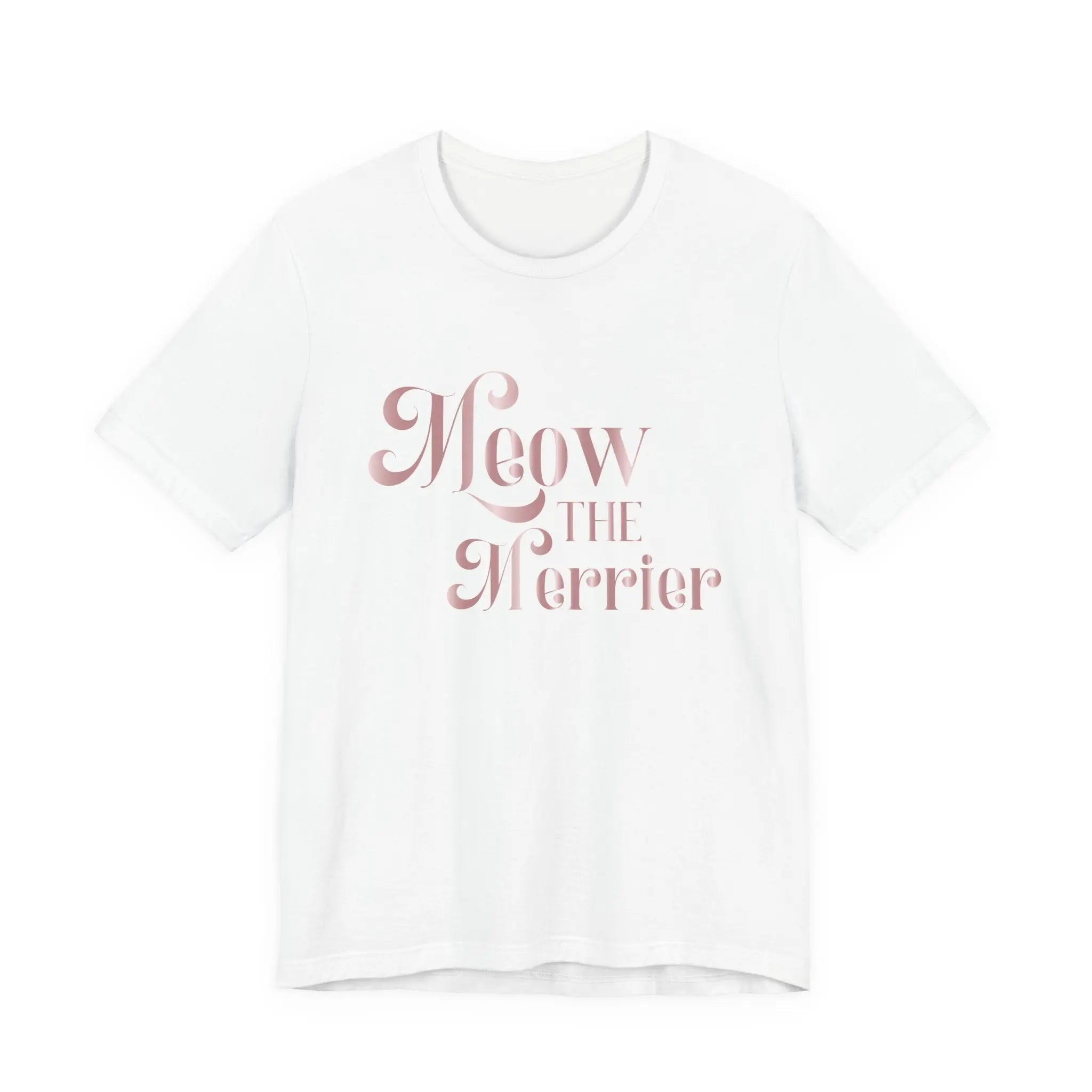 Meow the Merrier Tee - Women's Cute Cat Holiday Graphic T-Shirt - Chic Kitty