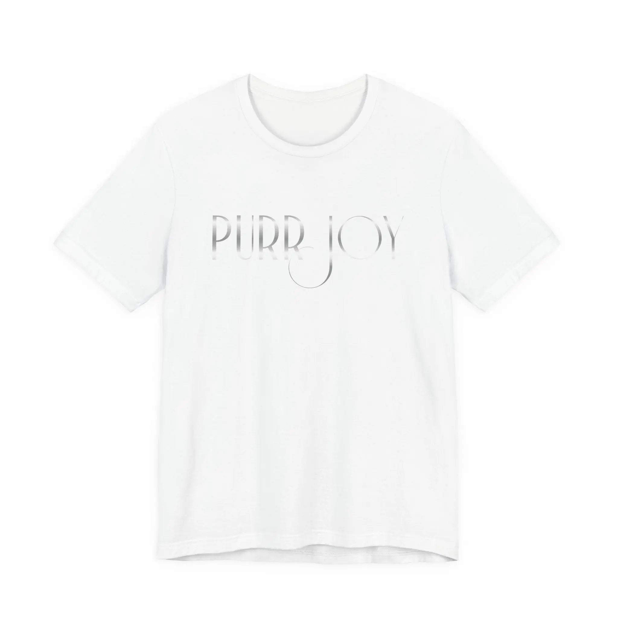 Minimal Purr Joy Tee — Subtle Text Graphic T-Shirt - Chic Kitty
