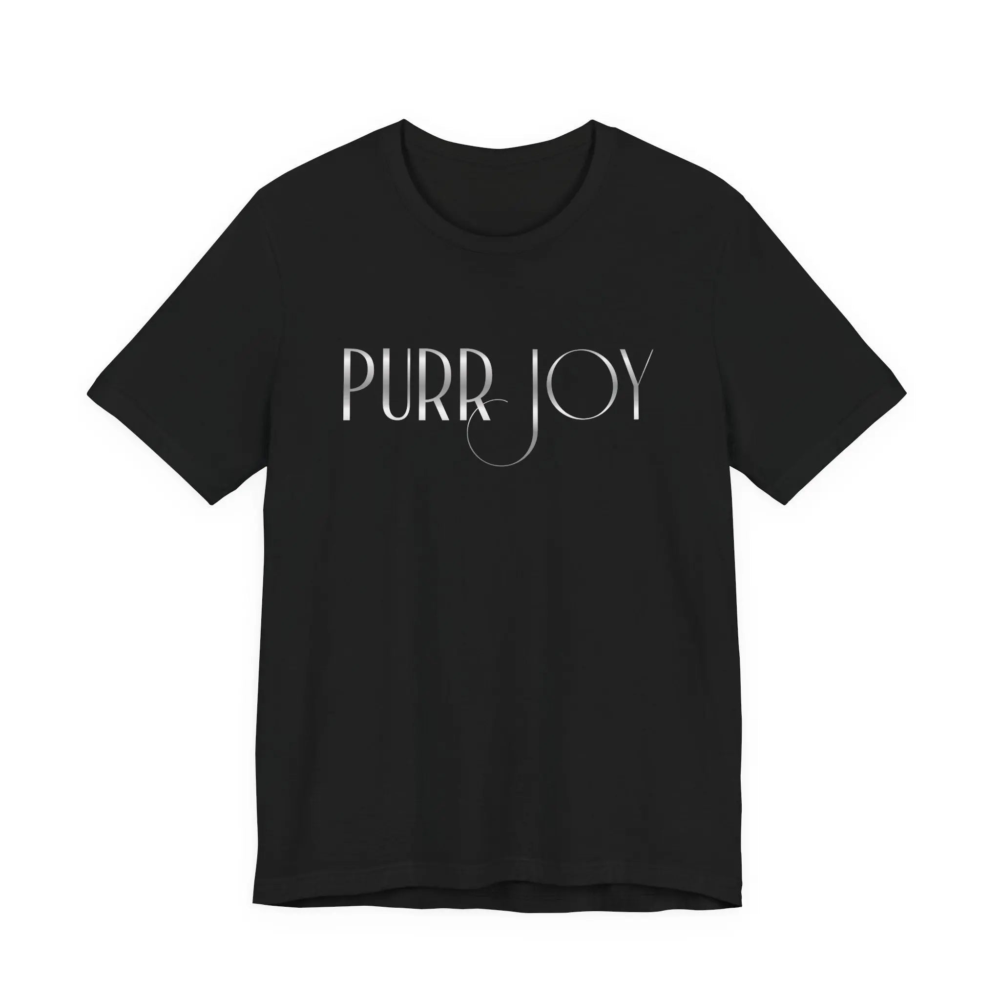 Minimal Purr Joy Tee — Subtle Text Graphic T-Shirt - Chic Kitty