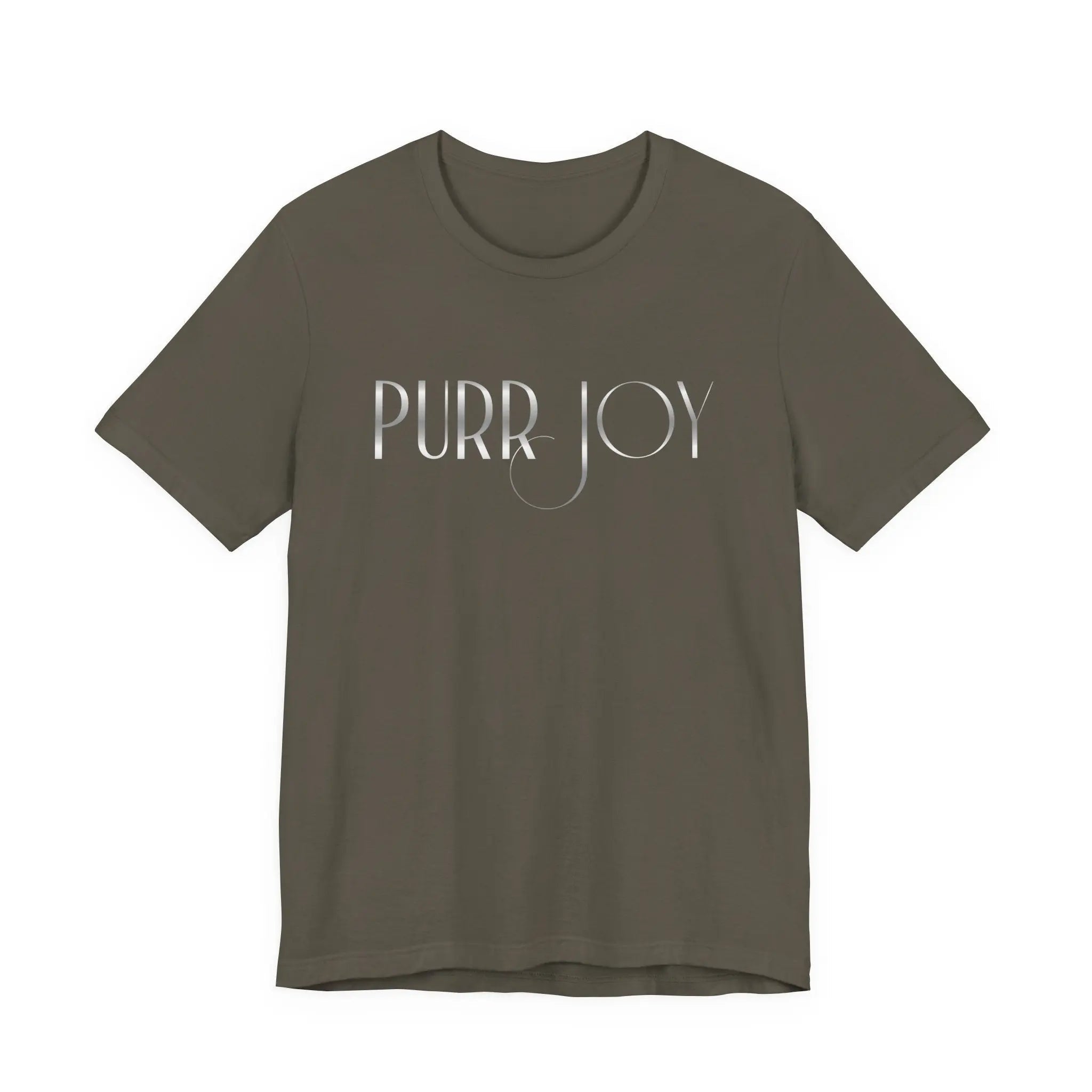 Minimal Purr Joy Tee — Subtle Text Graphic T-Shirt - Chic Kitty