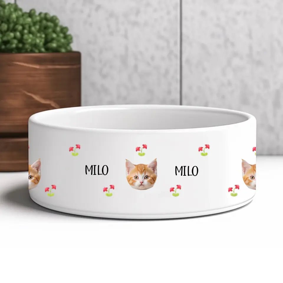 Personalised Cat Photo Bowl - Chic Kitty