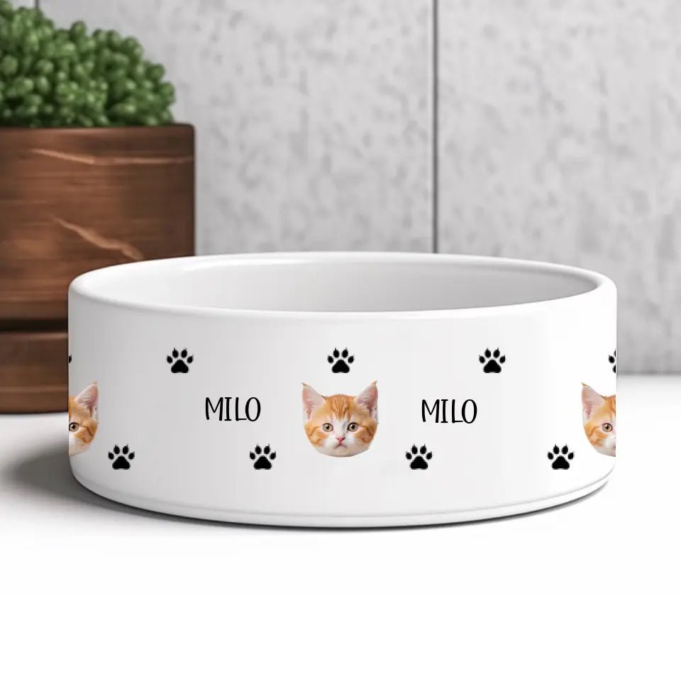 Personalised Cat Photo Bowl - Chic Kitty