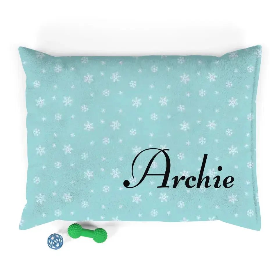 Personalized Cat Name Holiday Pattern Pet Bed - Chic Kitty