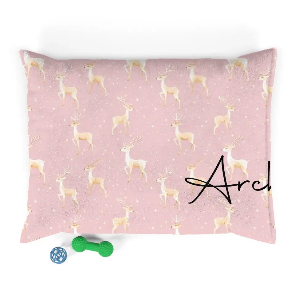 Personalized Cat Name Holiday Pattern Pet Bed - Chic Kitty