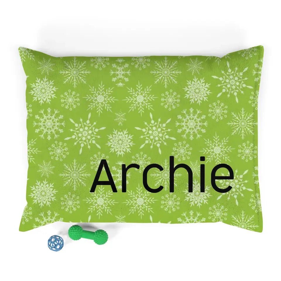 Personalized Cat Name Holiday Pattern Pet Bed - Chic Kitty