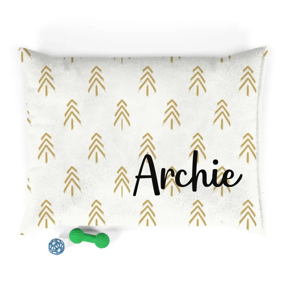 Personalized Cat Name Holiday Pattern Pet Bed - Chic Kitty