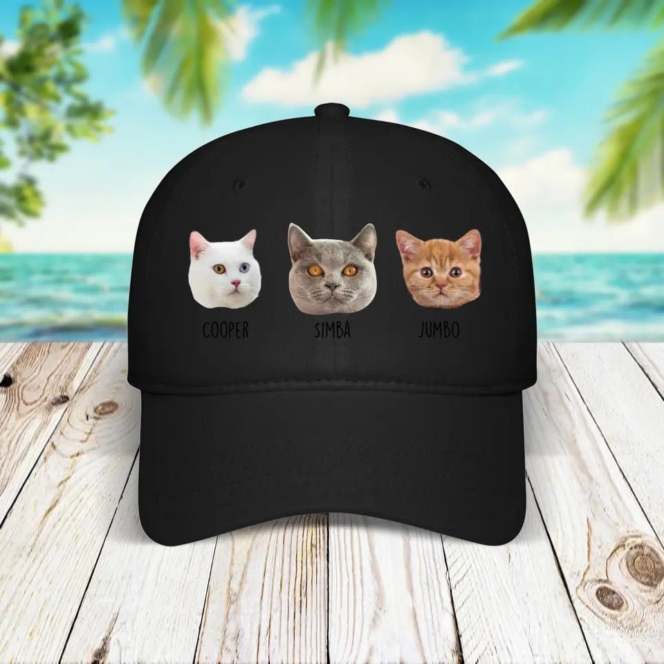 Personalized Cat Photo Baseball Cap - Chic Kitty