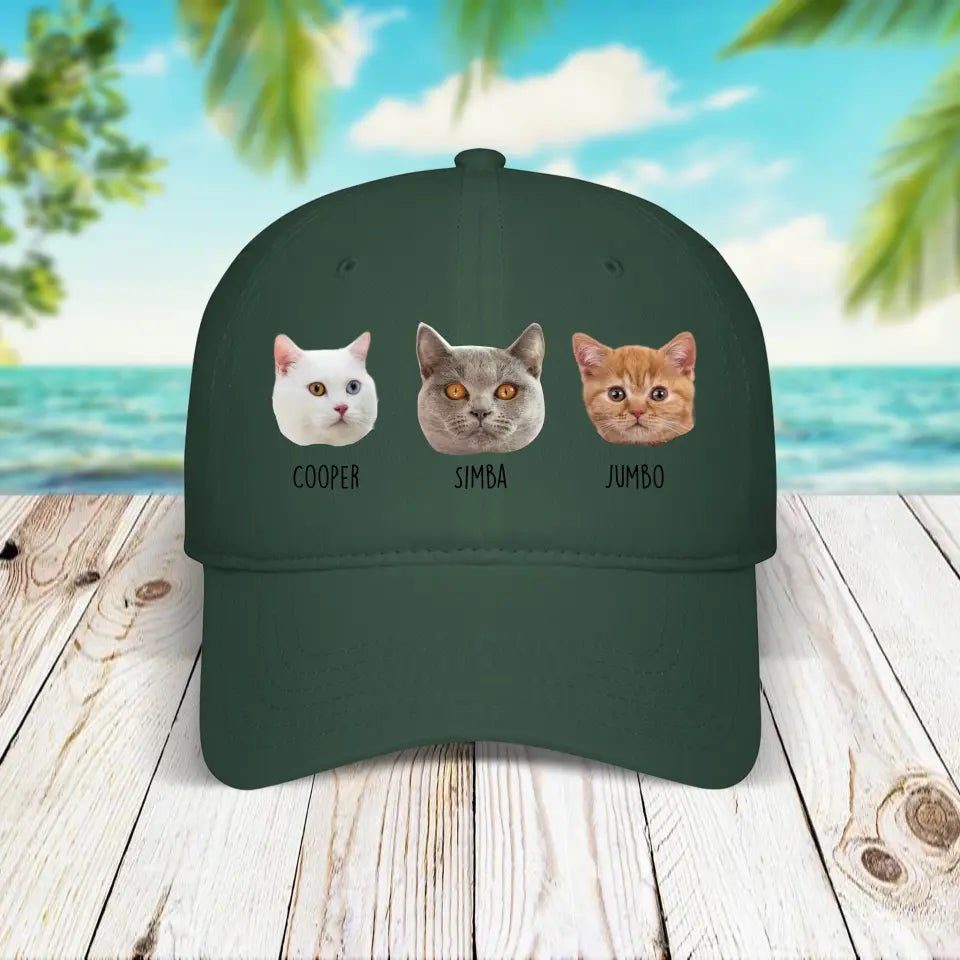 Personalized Cat Photo Baseball Cap - Chic Kitty