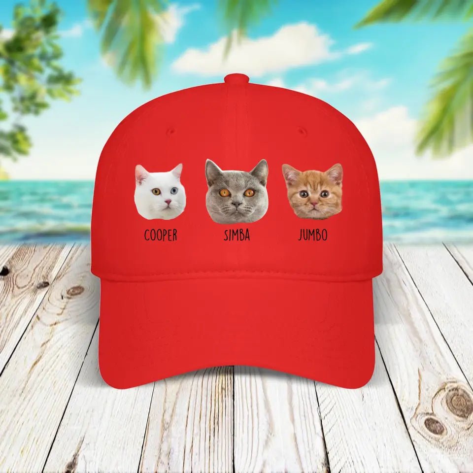 Personalized Cat Photo Baseball Cap - Chic Kitty