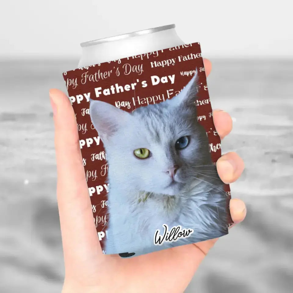 Personalized Cat Photo Can Cooler - Gift for Father's Day - Chic Kitty