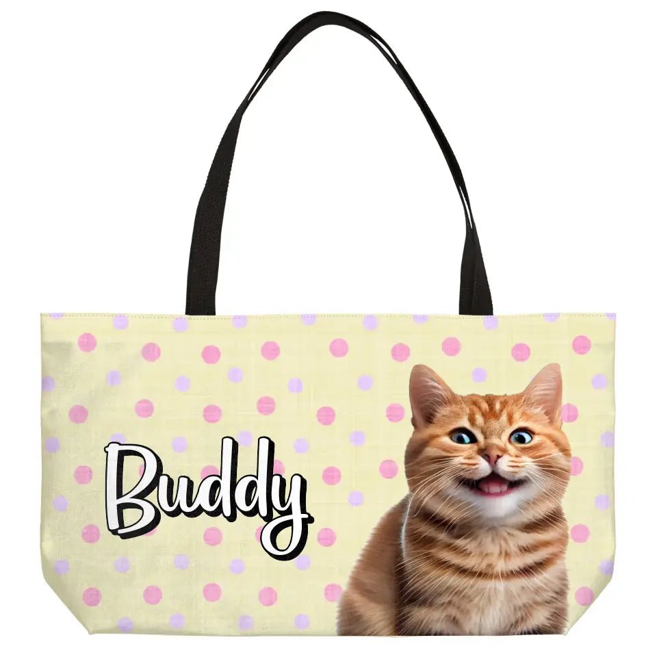 Personalized Cat Weekender Tote Bag - Chic Kitty