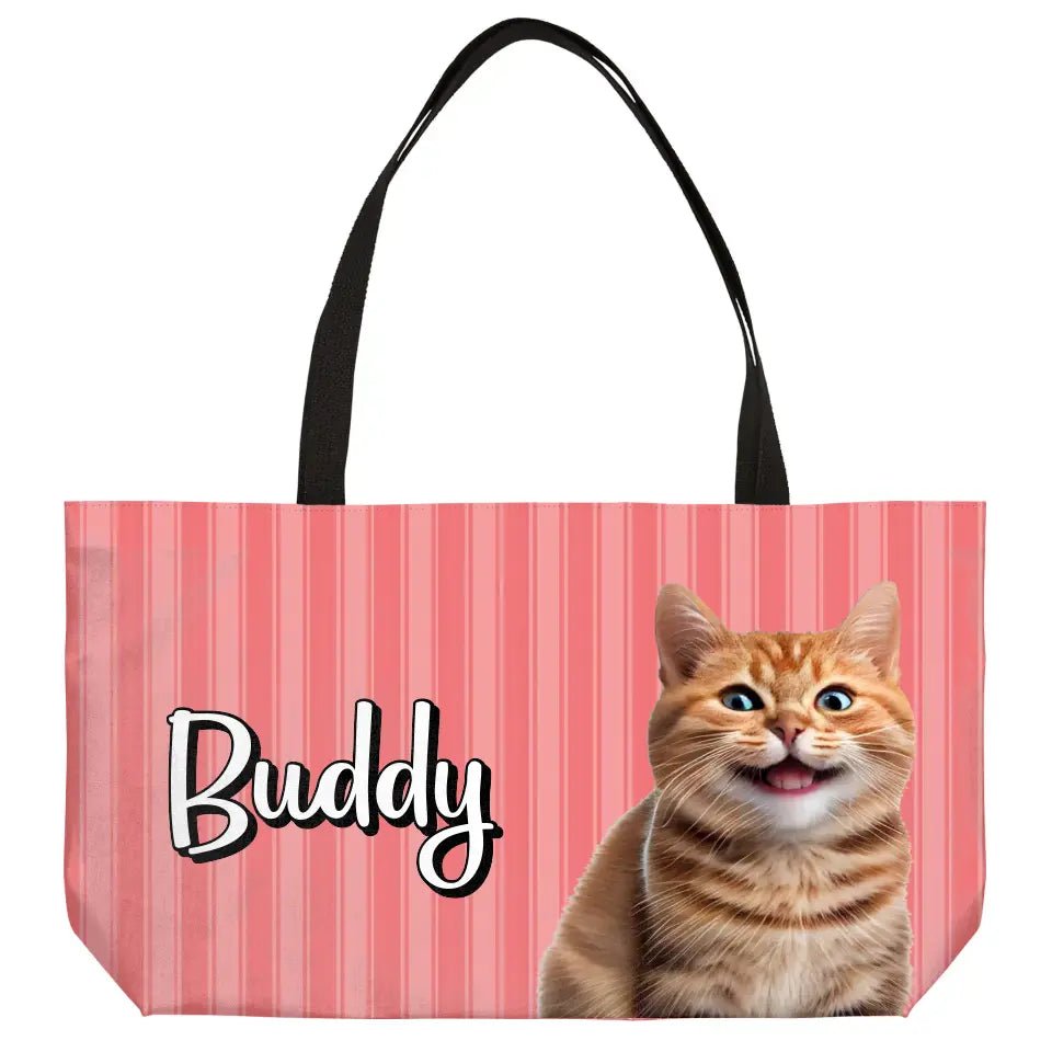 Personalized Cat Weekender Tote Bag - Chic Kitty
