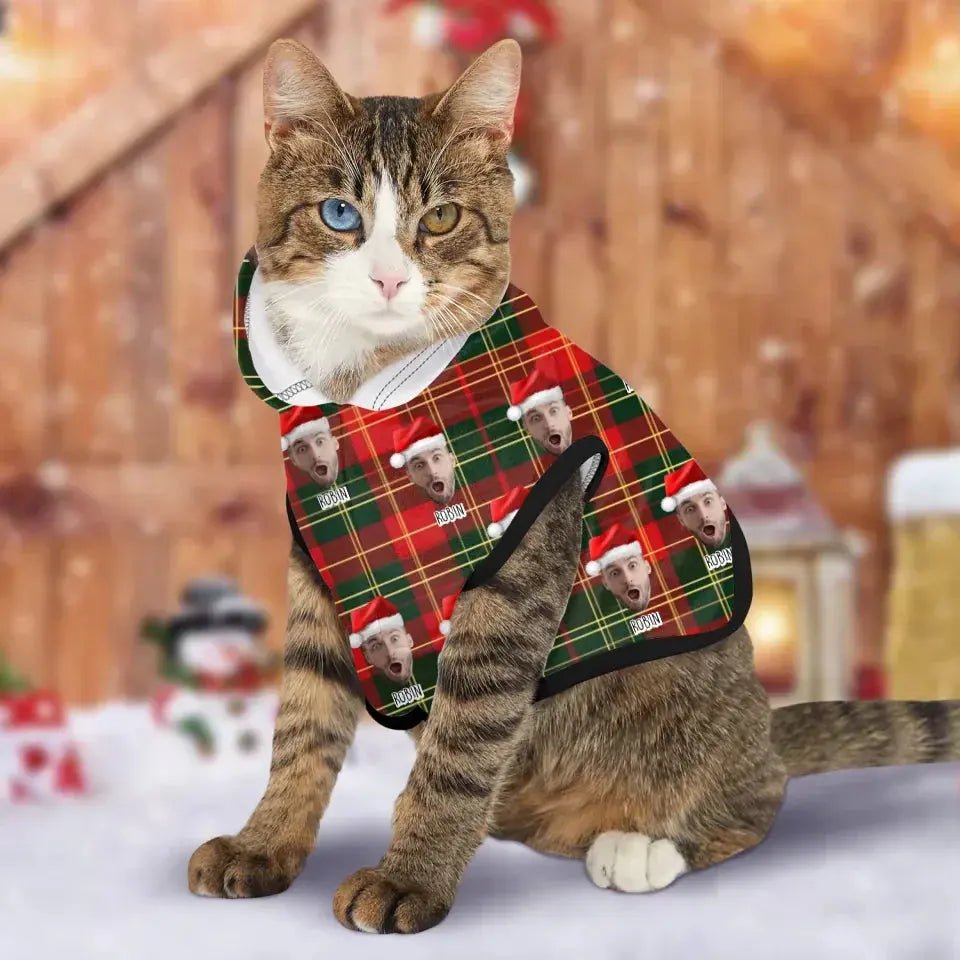 Personalized Christmas Theme Pet Hoodie - Chic Kitty
