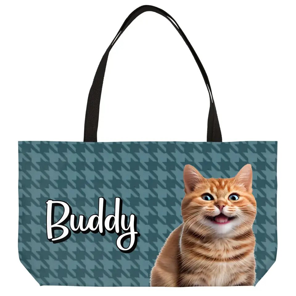 Personalized Fall Style Cat Weekender Tote - Chic Kitty
