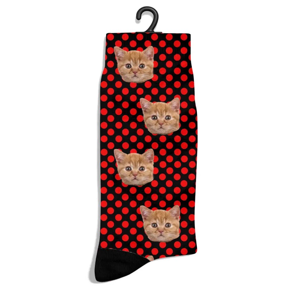 Personalized Ladybug Pattern Cat Socks - Chic Kitty