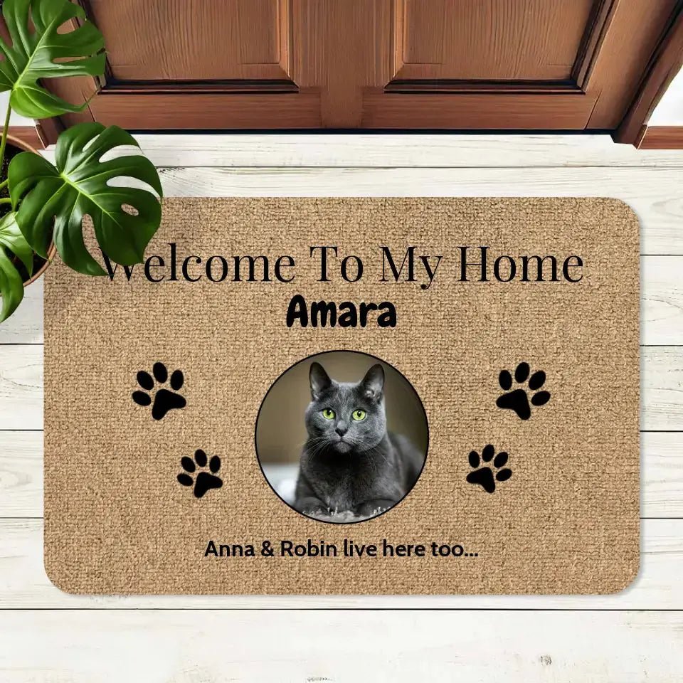 Personalized Photo - Individual Doormat - Chic Kitty