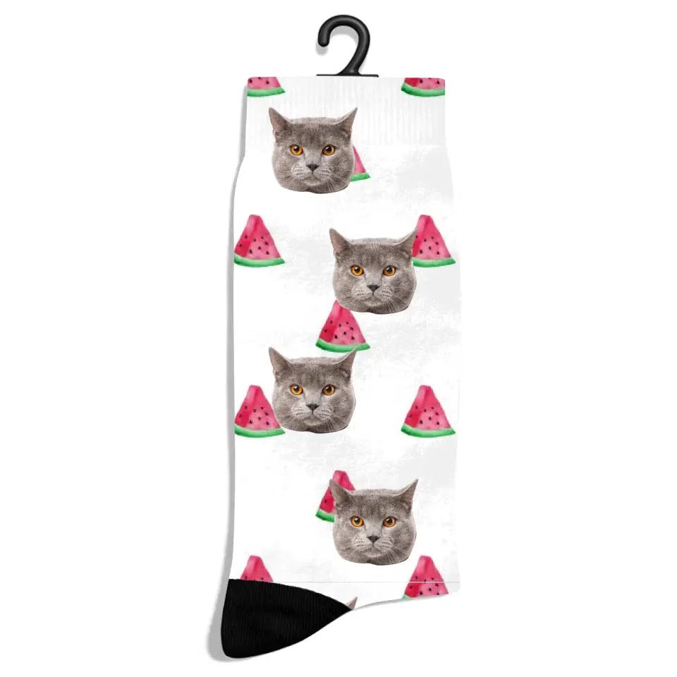 Personalized Summer Pattern Cat Socks - Chic Kitty