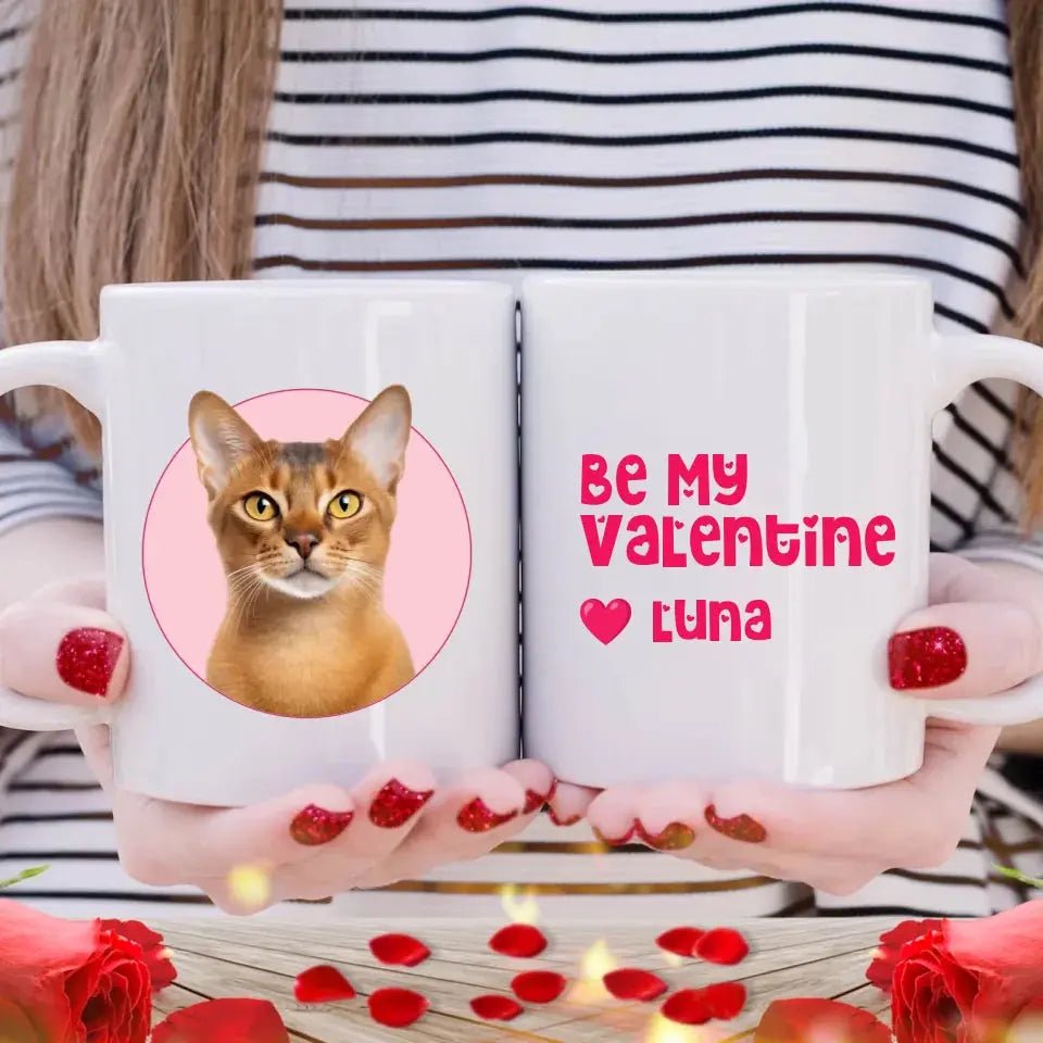 Personalized Valentines Cat Mug - Chic Kitty