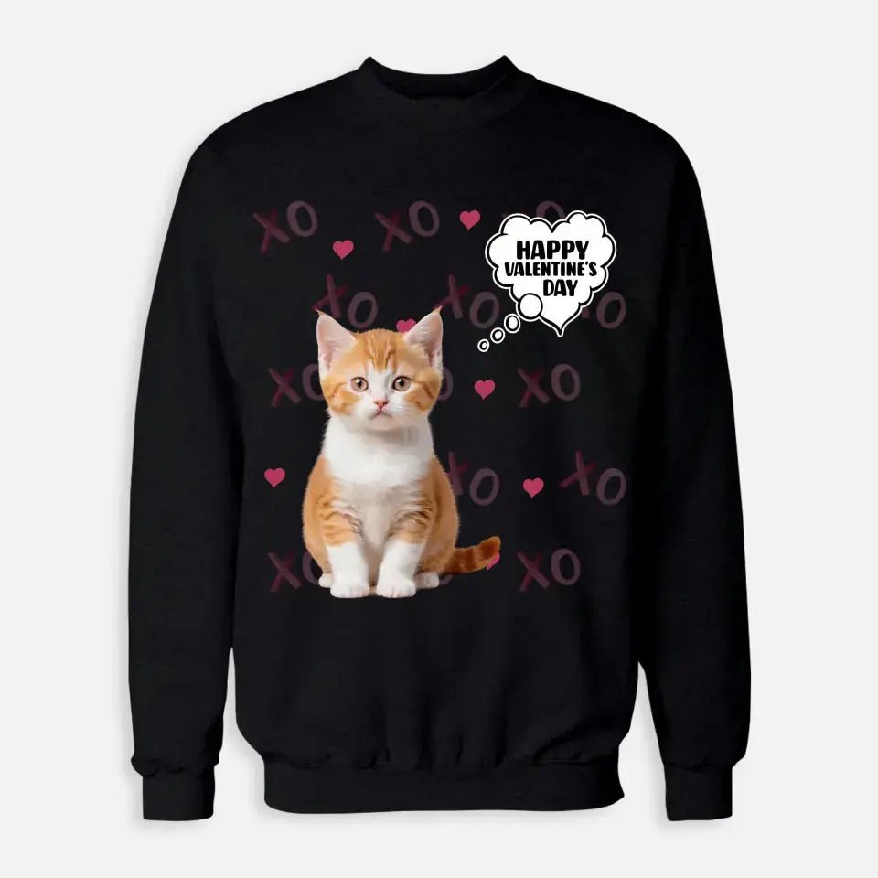 Personalized Valentines Day Sweatshirt - Gift for Cat Lover - Chic Kitty