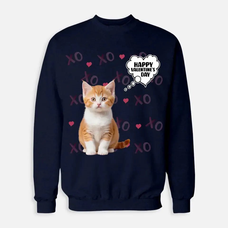 Personalized Valentines Day Sweatshirt - Gift for Cat Lover - Chic Kitty