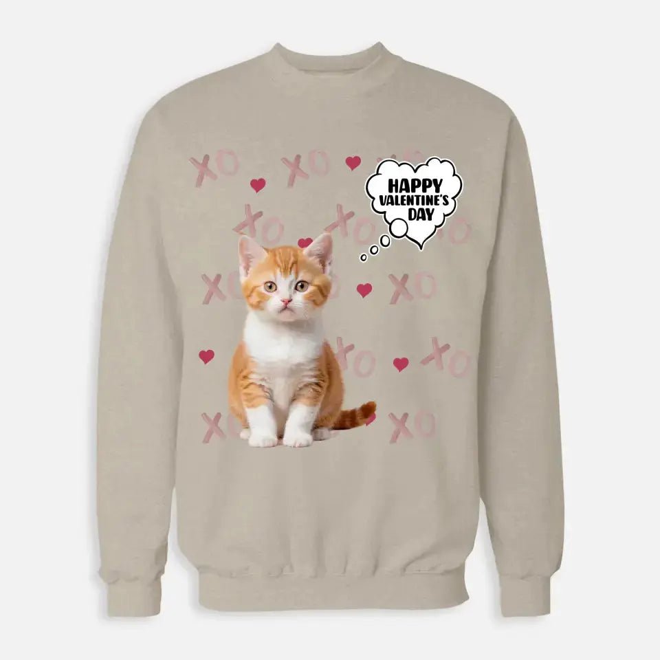 Personalized Valentines Day Sweatshirt - Gift for Cat Lover - Chic Kitty