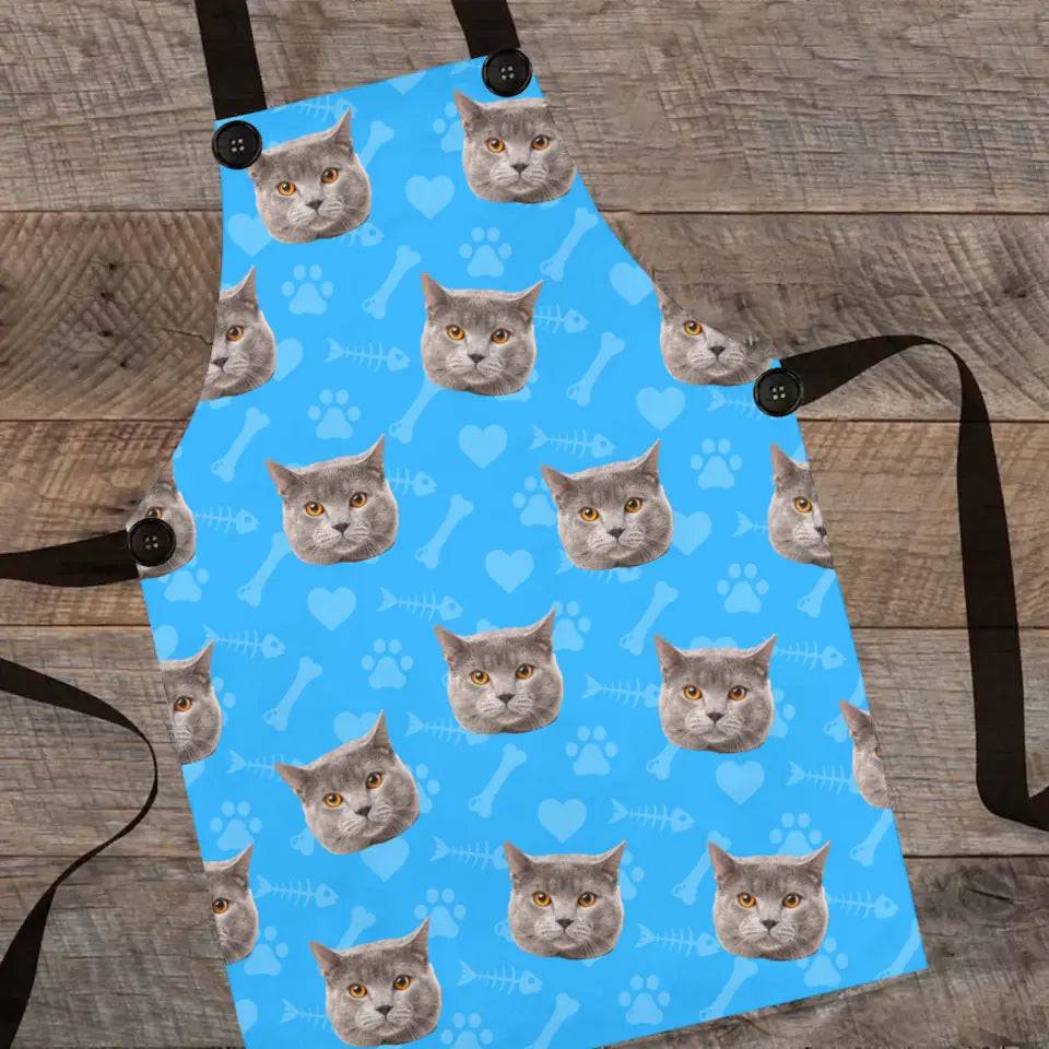 Customized Cat Photo Printed Apron - Chic Kitty