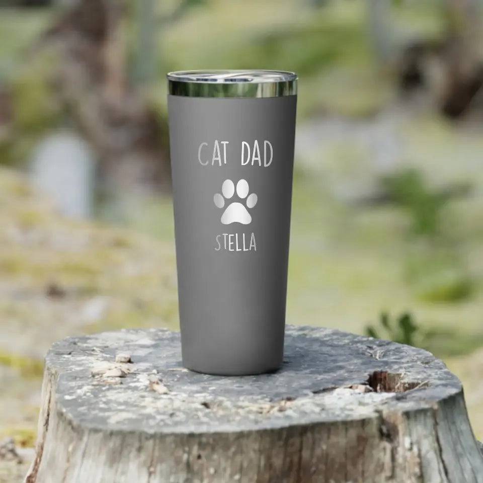 Personalized Cat Dad 22oz Tumbler - Gift for Pet Owner - Chic Kitty