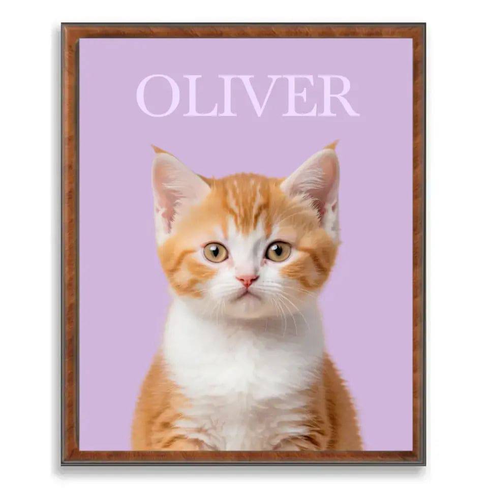 Customized Cat Photo Poster with Frame