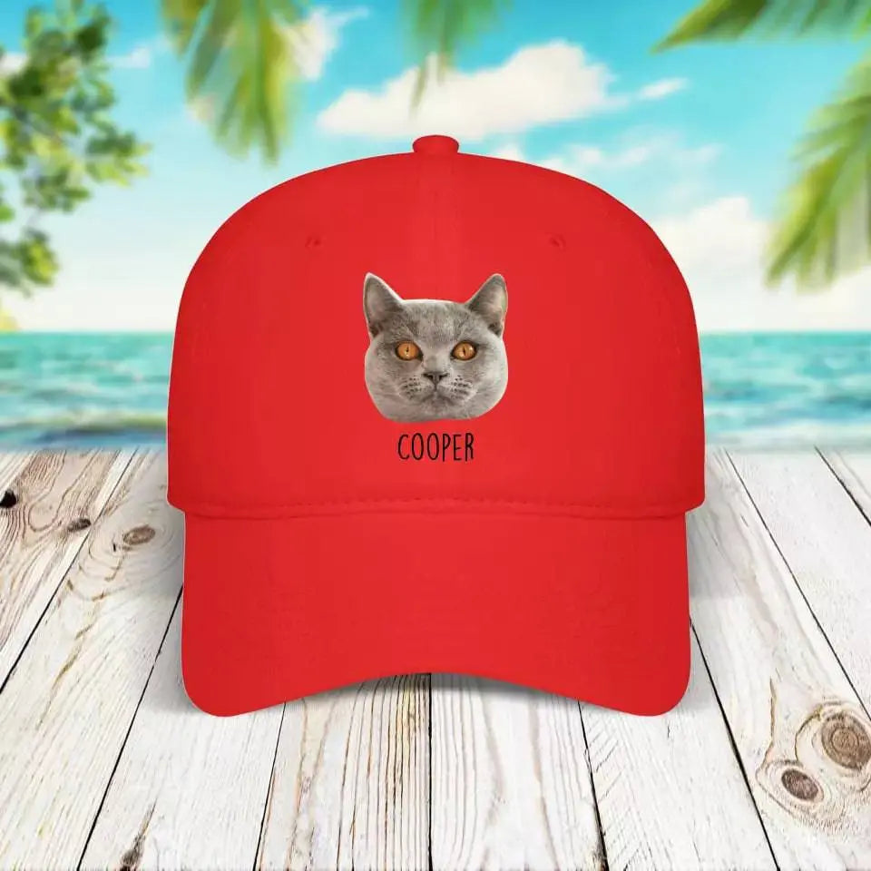 Personalized Cat Photo Baseball Cap - Chic Kitty