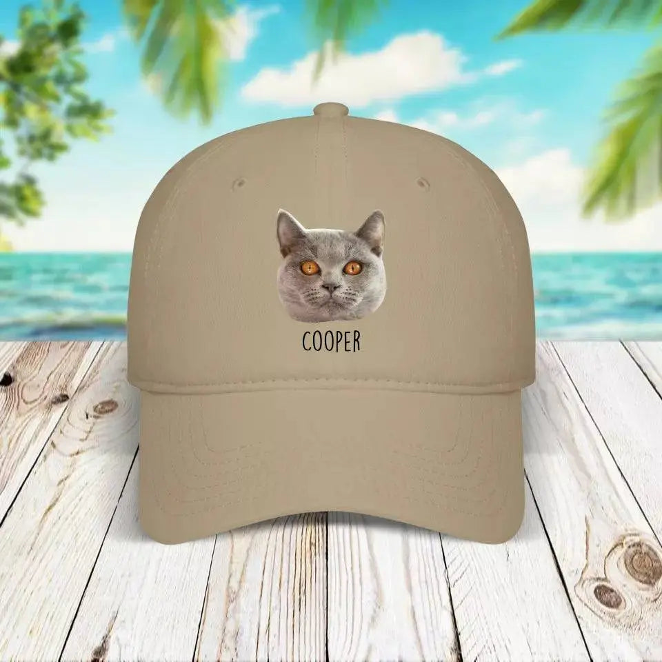 Personalized Cat Photo Baseball Cap - Chic Kitty