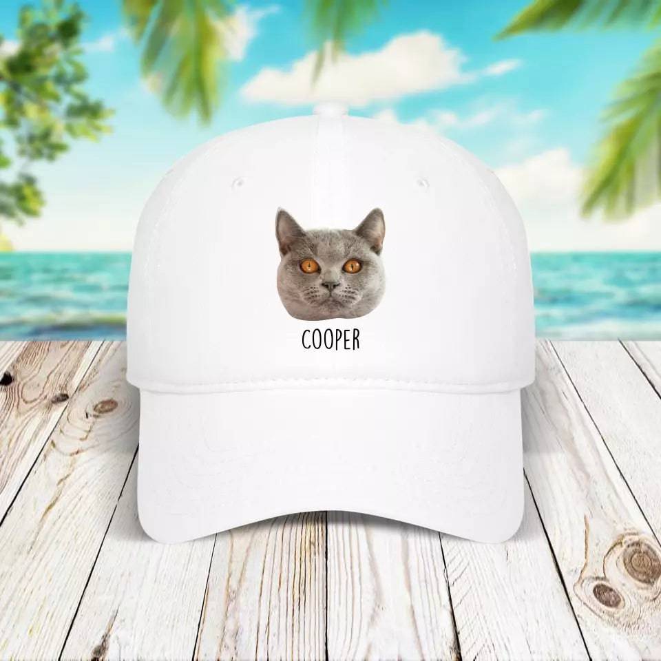 Personalized Cat Photo Baseball Cap - Chic Kitty