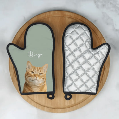 Custom Personalized Cat Photo Oven Glove - Gift for Cat Lovers - Chic Kitty