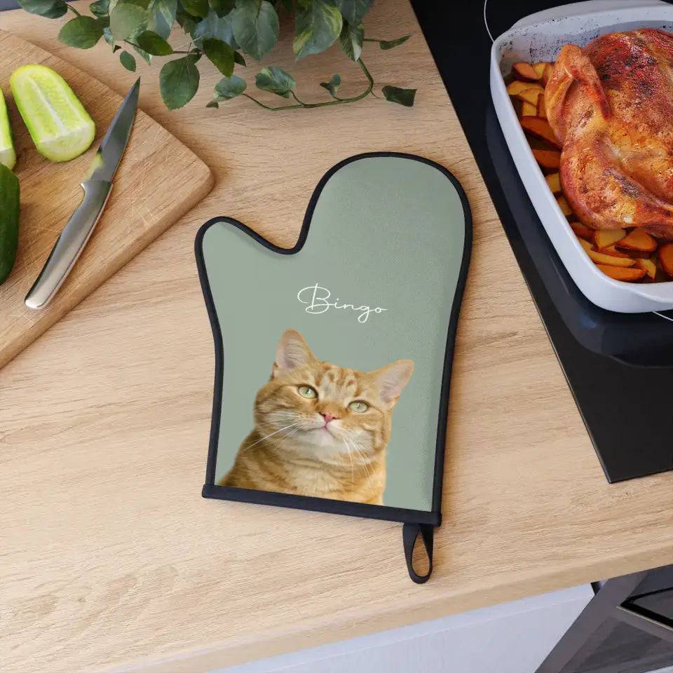 Custom Personalized Cat Photo Oven Glove - Gift for Cat Lovers - Chic Kitty