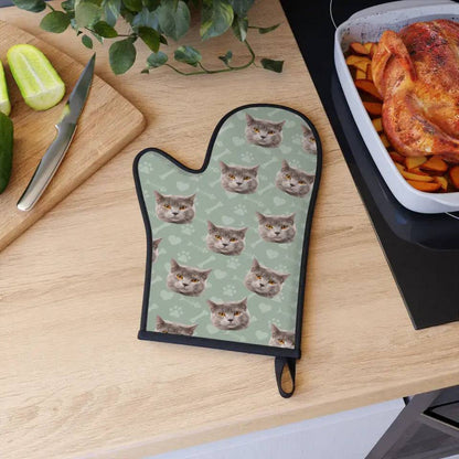 Custom Personalized Cat Photo Oven Glove - Gift for Cat Lovers - Chic Kitty