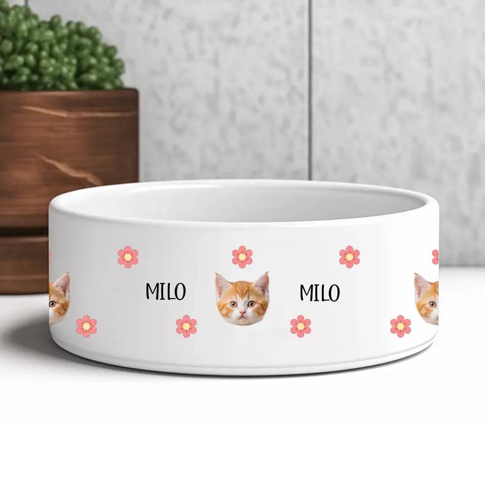 Personalised Cat Photo Feeding Bowl