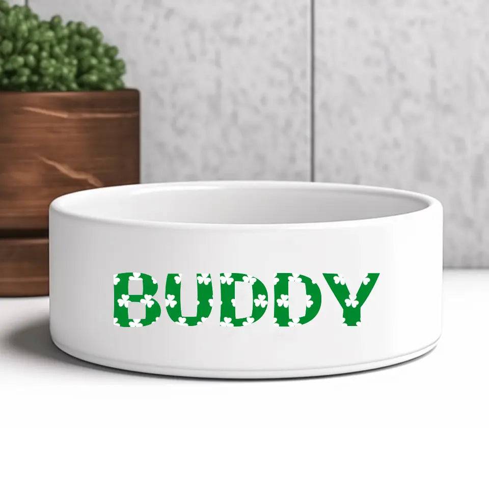 Personalized Custom Text Style Pet Bowl - Chic Kitty